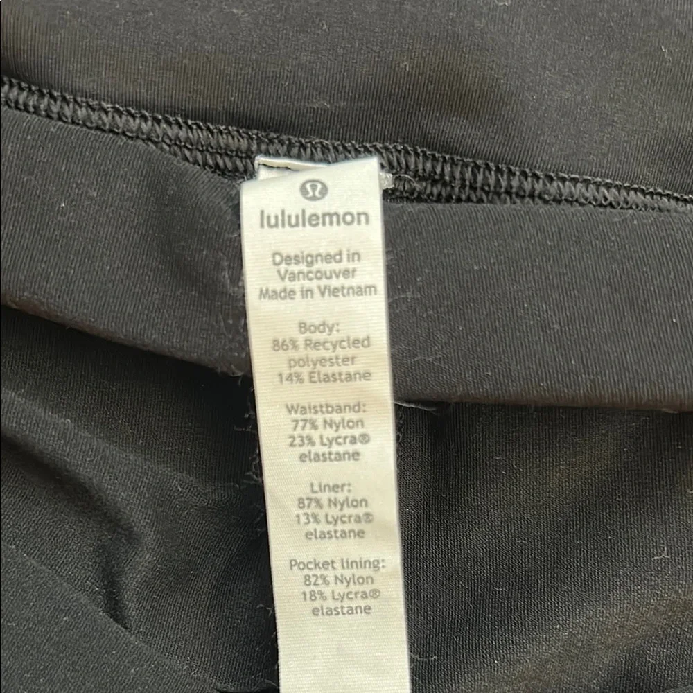 Lululemon Pace Rival Mid Rise Black Athletic Skort size 12 tall - Picture 2 of 4